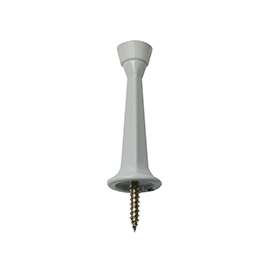 Prosource CL-208P-WH-PS Heavy-Duty Rigid Door Stop, 1 in Dia Base, 3 in Projection, Die-Cast Zinc & Plastic, White