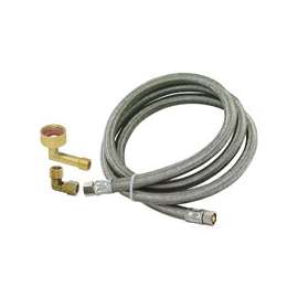 EZ-FLO 41045 Braided Dishwasher Connector Hose, 3/8 in Inlet, Compression Inlet, 3/8 in Outlet, Compression Outlet