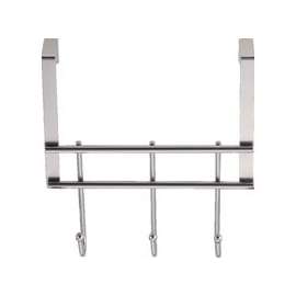 Simple Spaces HK06-CH Door Garment Hook, Each Hook: 4.8 lb, 3-Hook, Steel, Chrome, Hanging Mounting