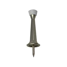 Prosource CL-208P-SN-PS Heavy-Duty Rigid Door Stop, 1 in Dia Base, 3 in Projection, Die-Cast Zinc & Plastic