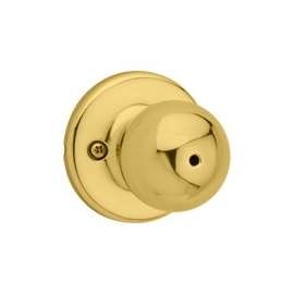 Kwikset 300P 3 6AL RCS Door Knob, 1-7/8 in Dia Knob, Zinc, Polished Brass