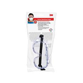 3M 91252-80024 Chemical Splash Goggles, Impact Lens, Polycarbonate Lens