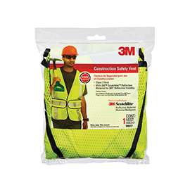 3M TEKK Protection 94617-80030T Reflective Safety Vest, One-Size, Fabric, Fluorescent Yellow