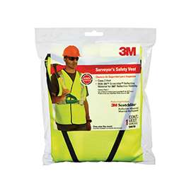 3M TEKK Protection 94618-80030T Reflective Surveyor's Safety Vest, One-Size, Fabric, Fluorescent Yellow