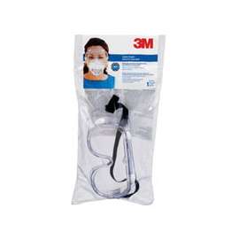 3M 91252-8002S Chemical Splash Goggles, Impact Lens, Polycarbonate Lens, Clear Frame