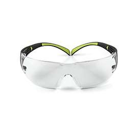 3M SF400C-WV-6 Safety Eyewear, Anti-Fog, Scratch-Resistant Lens, Neon Green/Black Frame