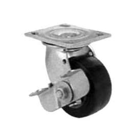 ProSource JC-P02 Swivel Caster, 4 in Dia Wheel, 2 in W Wheel, PU Wheel, Gray, 350 lb, Steel Housing Material