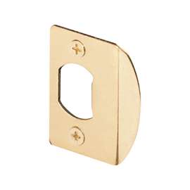 Defender Security E 2232 Door Strike Plate, 2-1/4 in L, 1-7/16 in W, Steel, Brass