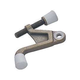 Prosource H20-B031C-PS Heavy-Duty Hinge Pin Door Stop, 2-3/4 in Projection, Die-Cast Zinc & Plastic, Antique Brass