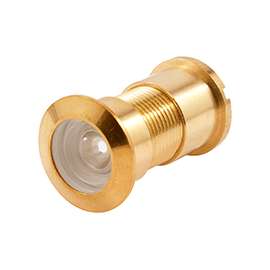 Defender Security U 9896 Door Viewer, 130 deg Viewing, 1-3/4 to 2-3/8 in Thick Door, Brass, Brass