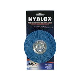 Dico 541-784-4 Mounted Wheel Brush, 4 in Dia, 1/4 in Arbor/Shank, Nylon Bristle