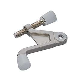 Prosource H20-B033C-PS Heavy-Duty Hinge Pin Door Stop, 2-3/4 in Projection, Die-Cast Zinc & Plastic, Satin Nickel