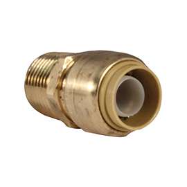 SharkBite U120LFA Pipe Connector, 1/2 in, MNPT, Brass, 200 psi Pressure