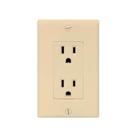 Eaton Wiring Devices C1507V Duplex Receptacle, 2 -Pole, 15 A, 125 V, NEMA: 5-15R, Ivory