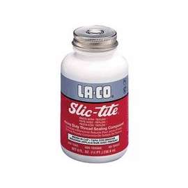Slic-Tite Paste Thread Sealants w/ PTFE, 1/4 pt Brush-In-Cap, White