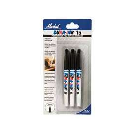 Dura-Ink 15 Markers, Black, 1/16 in, Felt