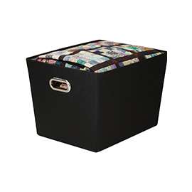 Honey-Can-Do SFT-03073 Storage Bin with Handle, Polyester, Black, 18-1/2 in L, 17.4 in W, 12.6 in H