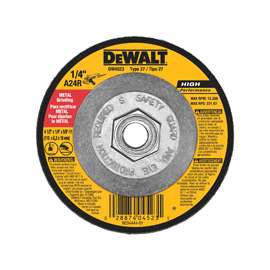 DeWALT DW4523 Grinding Wheel, 4-1/2 in Dia, 1/4 in Thick, 5/8-11 in Arbor, 24 Grit, Very Coarse