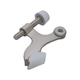Prosource H20-B043C-PS Deluxe Hinge Pin Door Stop, 2-5/8 in Projection, Die-Cast Zinc & Plastic, Satin Nickel