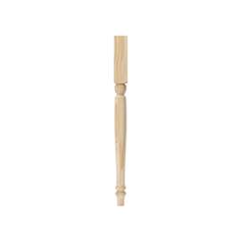 Waddell 2912 Table Leg, 15-1/4 in H, 2-1/4 in W, Pine Wood, Beige, Smooth Sanded