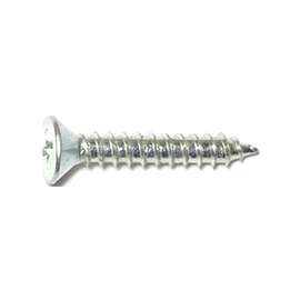 MIDWEST FASTENER 02556 Screw, #8 Thread, 1 in L, Coarse Thread, Flat Head, Phillips Drive, Sharp Point, Steel, Zinc