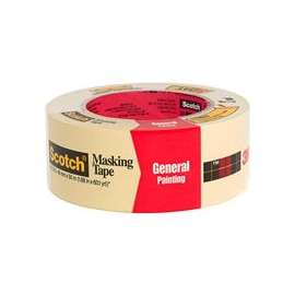 Scotch 2050-2 Masking Tape, 60.1 yd L, 2 in W, Paper Backing, Beige