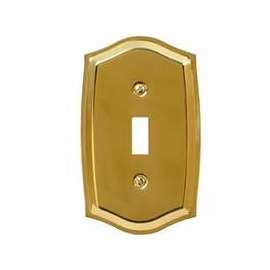 Amerelle 76TBR Wallplate, 5-1/8 in L, 3 in W, 1 -Gang, Brass, Polished Brass