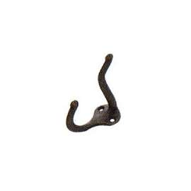 ProSource H62-B071 Coat and Hat Hook, 22 lb, 2-Hook, 1 in Opening, Zinc, Antique Brass