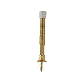 Prosource H61-Z010C-PS Light-Duty Door Stop, 3/4 in Dia Base, 3 in Projection, Plastic & Steel, Polished Brass