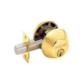 Schlage B62N505 Entry Deadbolt, 1 Grade, Keyed Alike Key, Metal, Polished Brass, 2-3/8 x 2-3/4 in Backset, C, K4 Keyway
