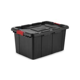 Sterilite 14669004 Industrial Tote, Plastic, Black, 30-1/2 in L, 20-5/8 in W, 15-1/4 in H