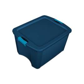 Sterilite 14467406 Carry Tote, Plastic, True Blue, 23-5/8 in L, 18-5/8 in W, 13-5/8 in H