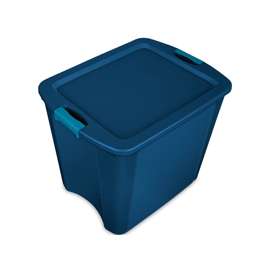 Sterilite 14487404 Carry Tote, Plastic, True Blue, 23-5/8 in L, 18-5/8 in W, 20-1/8 in H