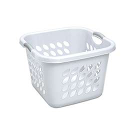 Sterilite 12178006 Laundry Basket, 1.5 bu Capacity, Plastic, White, 1-Compartment