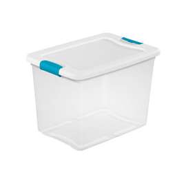 Sterilite 14958006 Latching Box, Plastic, Clear/White, 16-1/4 in L, 11-1/4 in W, 11-5/8 in H