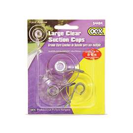OOK 54404 Suction Cup, Plastic Base, Clear Base, 5 lb Working Load