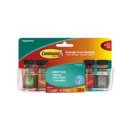 Command HOM-14 Medium Caddy, 2 lb Capacity, Plastic, Clear