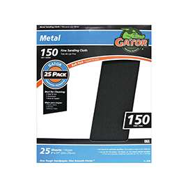 Gator 3290 Sanding Sheet, 11 in L, 9 in W, Fine, 150 Grit, Emery Abrasive, Cloth Backing