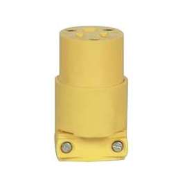 Eaton Wiring Devices BP4887 Electrical Connector, 2 -Pole, 15 A, 125 V, Slot, NEMA: NEMA 5-15, Yellow