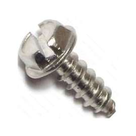 MIDWEST FASTENER 02923 Screw, #8 Thread, 1/2 in L, Coarse Thread, Hex, Slotted Drive, Self-Tapping, Sharp Point, Steel