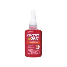 263 Threadlockers, High Strength, 50 mL, 1 in Thread, Red
