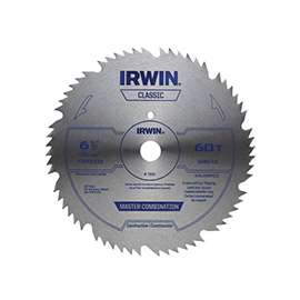 IRWIN 11220 Circular Saw Blade, 6-1/2 in Dia, Steel Cutting Edge, 5/8 in Arbor, HCS