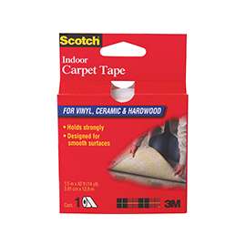 Scotch CT2010 Carpet Tape, 42 ft L, 1-1/2 in W, Vinyl Backing