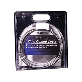 BARON 50215/50215 Aircraft Cable, 1/8 to 3/16 in Dia, 100 ft L, 340 lb Working Load, Galvanized Steel