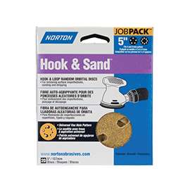 NORTON 49214 Sanding Disc, 5 in Dia, Coated, P100 Grit, Medium, Aluminum Oxide Abrasive, Paper Backing
