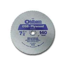 Oldham B725P Circular Saw Blade, 7-1/4 in Dia, Steel Cutting Edge, 5/8 in Arbor, Steel