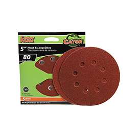 Gator 3784 Sanding Disc, 5 in Dia, 80 Grit, Medium, Aluminum Oxide Abrasive, Vented