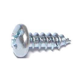 MIDWEST FASTENER 03175 Screw, #8 Thread, Coarse Thread, Pan Head, Phillips, Slotted Drive, Diamond Point, Steel, Zinc