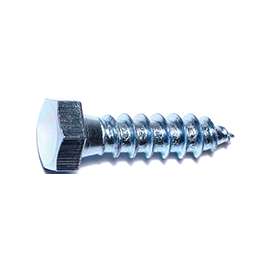 MIDWEST FASTENER 01313 Lag Screw, 3/8 in Thread, 1-1/2 in OAL, Zinc