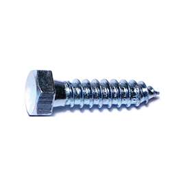 MIDWEST FASTENER 01330 Lag Screw, 1/2 in Thread, 2 in OAL, Zinc